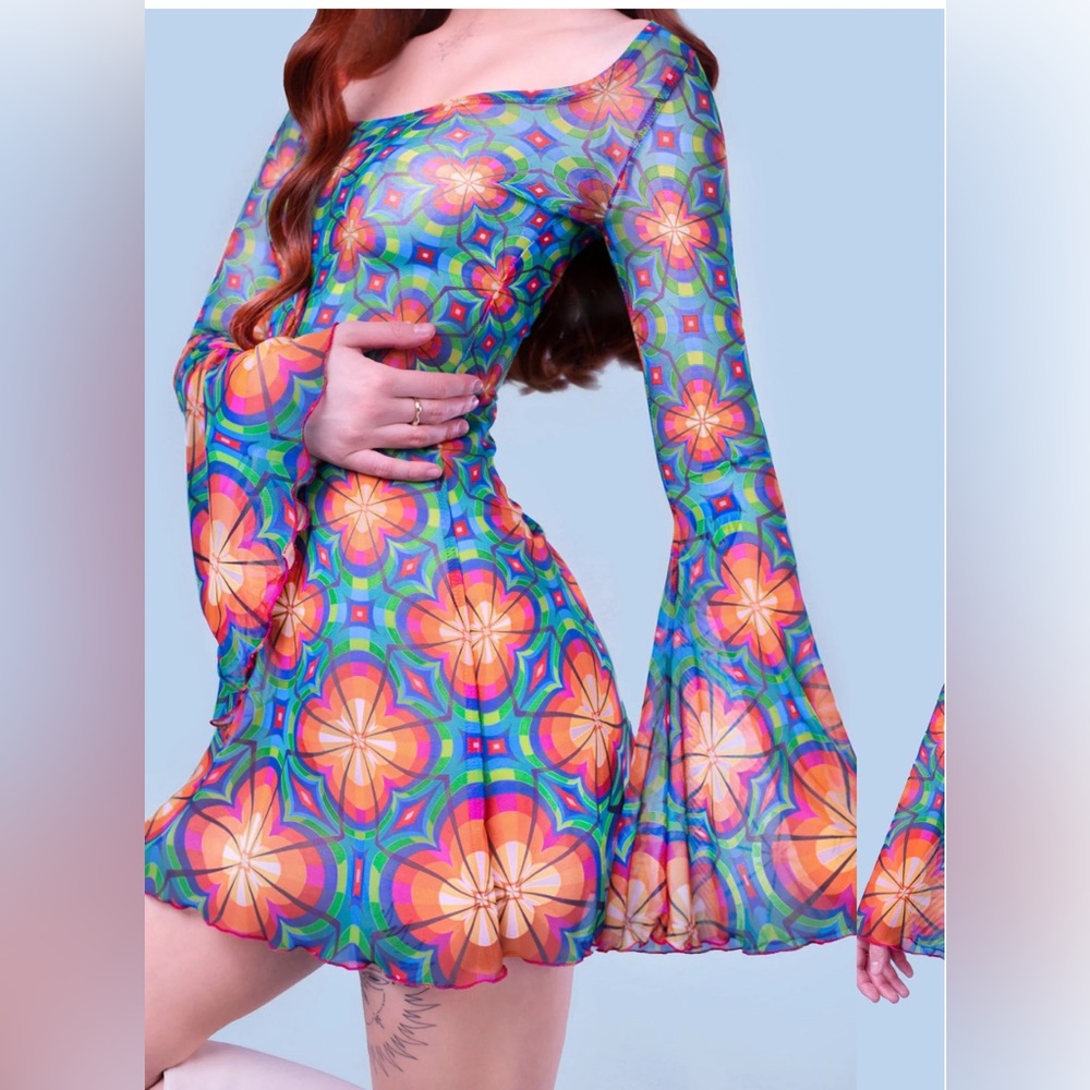 BADINKA Instant Crush Mesh Mini Dress, S
